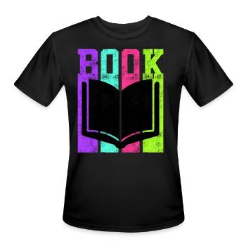 Book lover Book and Books Reading pleasure - Men's Moisture Wicking Performance T-Shirt - black - Front - Jackson (183cm)