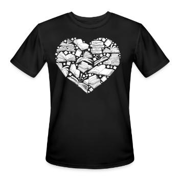 Book lover book heart for book lovers and - Men's Moisture Wicking Performance T-Shirt - black - Front - Jackson (183cm)