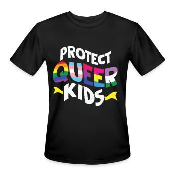 Protect Queer Kids - Men's Moisture Wicking Performance T-Shirt - black - Front - Jackson (183cm)