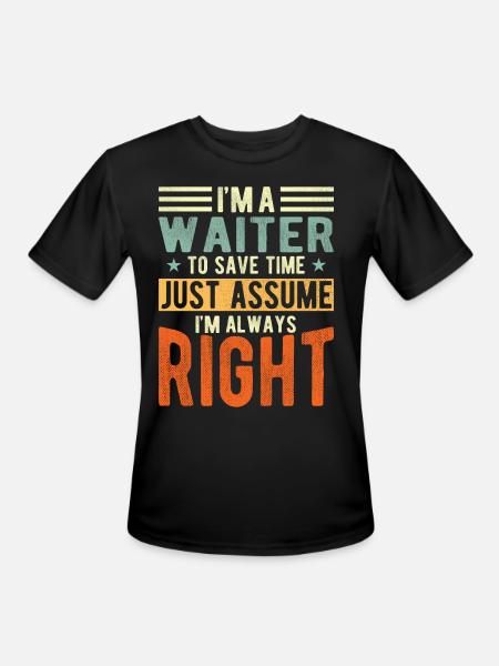 Waiter - Men's Moisture Wicking Performance T-Shirt - black