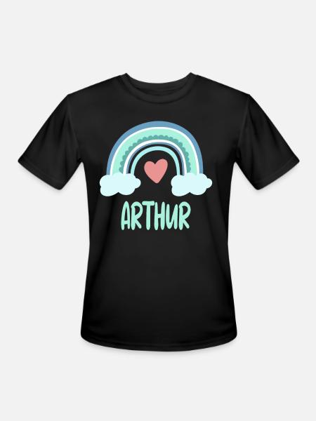 Arthur Name Rainbow Baby - Men's Moisture Wicking Performance T-Shirt - black
