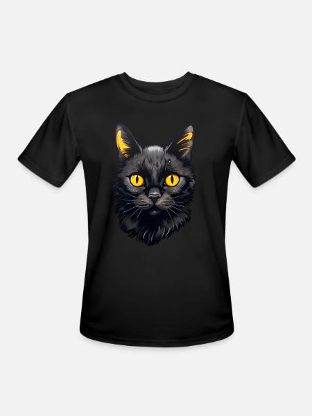 Black Cat face - Men's Moisture Wicking Performance T-Shirt - black