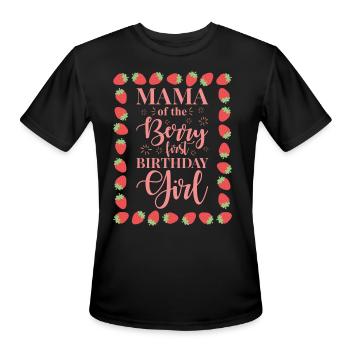 Mama Of The Berry First Birthday Girl - Men's Moisture Wicking Performance T-Shirt - black - Front - Jackson (183cm)