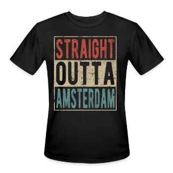 Straight outta Amsterdam - Men's Moisture Wicking Performance T-Shirt - black - Front - Jackson (183cm)