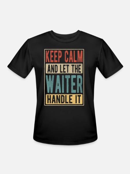 Waiter Retro Gift - Men's Moisture Wicking Performance T-Shirt - black