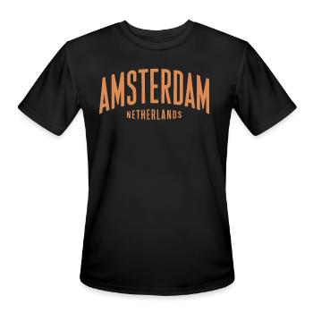 Amsterdam Netherlands Souvenir - Men's Moisture Wicking Performance T-Shirt - black - Front - Jackson (183cm)