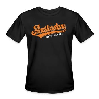 Amsterdam Souvenir Netherlands - Men's Moisture Wicking Performance T-Shirt - black - Front - Jackson (183cm)