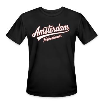 Amsterdam Netherlands Souvenir - Men's Moisture Wicking Performance T-Shirt - black - Front - Jackson (183cm)