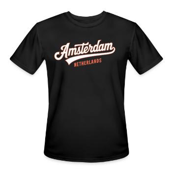 Amsterdam Netherlands Souvenir - Men's Moisture Wicking Performance T-Shirt - black - Front - Jackson (183cm)
