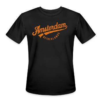 Amsterdam Netherlands Souvenir Keepsake - Men's Moisture Wicking Performance T-Shirt - black - Front - Jackson (183cm)