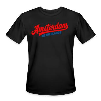 Amsterdam Netherlands Souvenir - Men's Moisture Wicking Performance T-Shirt - black - Front - Jackson (183cm)