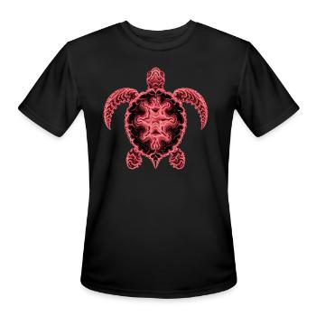 Fractal Sea Turtle: Intricate Marine Art For Ocean - Men's Moisture Wicking Performance T-Shirt - black - Front - Jackson (183cm)