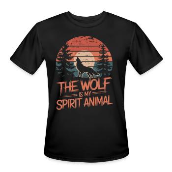 The Wolf Is My Spirit Animal Howling Wolf - Men's Moisture Wicking Performance T-Shirt - black - Front - Jackson (183cm)