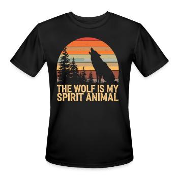 The Wolf Is My Spirit Animal Howling Wolf - Men's Moisture Wicking Performance T-Shirt - black - Front - Jackson (183cm)