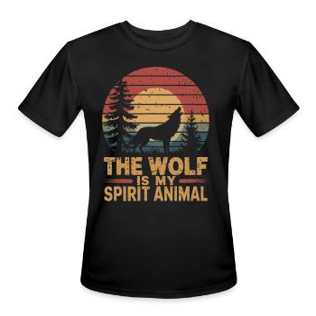 The Wolf Is My Spirit Animal Howling Wolf - Men's Moisture Wicking Performance T-Shirt - black - Front - Jackson (183cm)