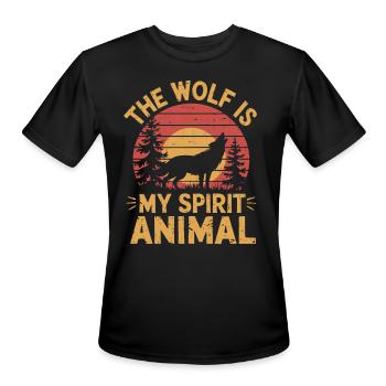 The Wolf Is My Spirit Animal Howling Wolf - Men's Moisture Wicking Performance T-Shirt - black - Front - Jackson (183cm)