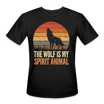The Wolf Is My Spirit Animal Howling Wolf - Men's Moisture Wicking Performance T-Shirt - black - Front - Jackson (183cm)