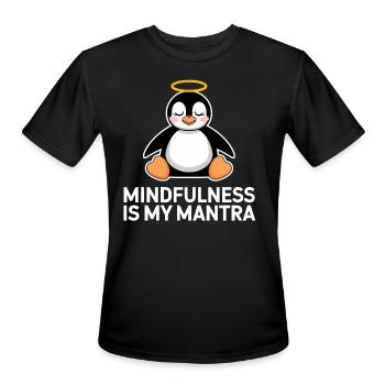 Mindfulness Is My Mantra Penguin Zen Style - Men's Moisture Wicking Performance T-Shirt - black - Front - Jackson (183cm)