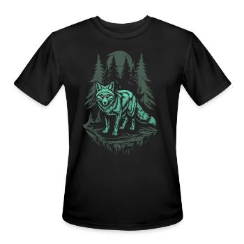 Dark Cottagecore Wolf Under Moonlight - Men's Moisture Wicking Performance T-Shirt - black - Front - Jackson (183cm)