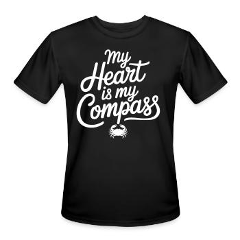 My Heart Is My Compass Cancer Zodiac Wisdom - Men's Moisture Wicking Performance T-Shirt - black - Front - Jackson (183cm)