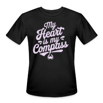 Cancer Zodiac My Heart Is My Compass - Men's Moisture Wicking Performance T-Shirt - black - Front - Jackson (183cm)