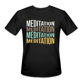 meditation - Men's Moisture Wicking Performance T-Shirt - black - Front - Jackson (183cm)