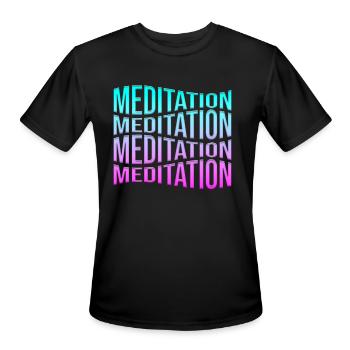 meditation - Men's Moisture Wicking Performance T-Shirt - black - Front - Jackson (183cm)