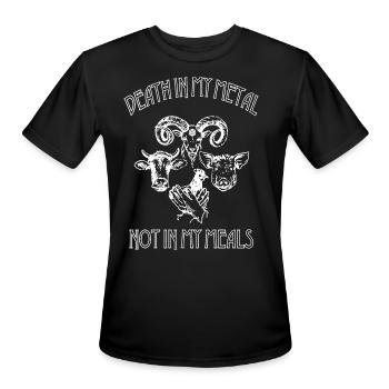 death in my metal not in my meals cow - Men's Moisture Wicking Performance T-Shirt - black - Front - Jackson (183cm)