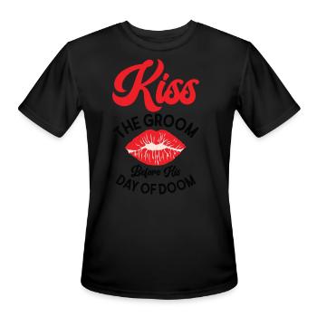 Bachelor Wedding Day Doom Kissing Groom - Men's Moisture Wicking Performance T-Shirt - black - Front - Jackson (183cm)