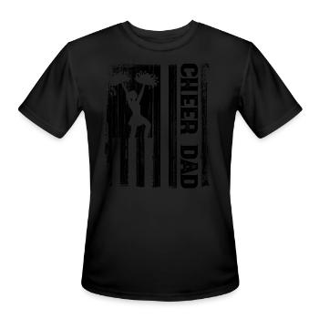 Cheerleader Proud Cheer Dad Cheerleading American - Men's Moisture Wicking Performance T-Shirt - black - Front - Jackson (183cm)