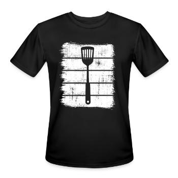 Slotted Spoon Sketch - Men's Moisture Wicking Performance T-Shirt - black - Front - Jackson (183cm)