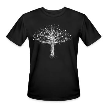 A white tree - Men's Moisture Wicking Performance T-Shirt - black - Front - Jackson (183cm)