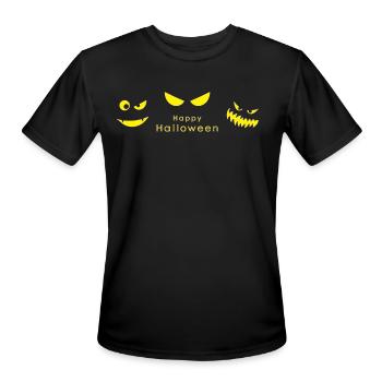 Happy Halloween, Halloween party, smiling - Men's Moisture Wicking Performance T-Shirt - black - Front - Jackson (183cm)
