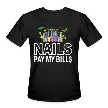 Nails Pay My Bills Manicurist - Men's Moisture Wicking Performance T-Shirt - black - Front - Jackson (183cm)
