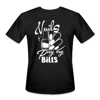 Nails Pay My Bills Manicurist - Men's Moisture Wicking Performance T-Shirt - black - Front - Jackson (183cm)