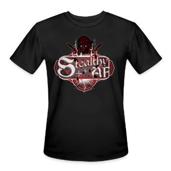 Stealthy AF Red Ninja and Daggers - Men's Moisture Wicking Performance T-Shirt - black - Front - Jackson (183cm)