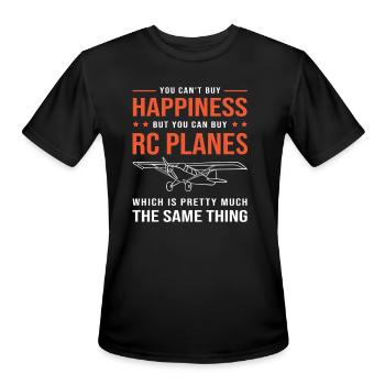 RC Plane Remote Control Model Airplane - Men's Moisture Wicking Performance T-Shirt - black - Front - Jackson (183cm)
