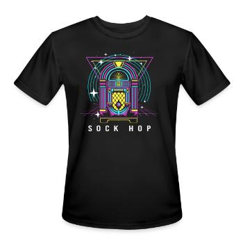Dance Party Sock Hop - Men's Moisture Wicking Performance T-Shirt - black - Front - Jackson (183cm)