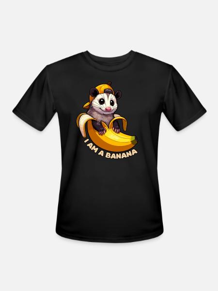 Adorable Banana Opossum - Men's Moisture Wicking Performance T-Shirt - black
