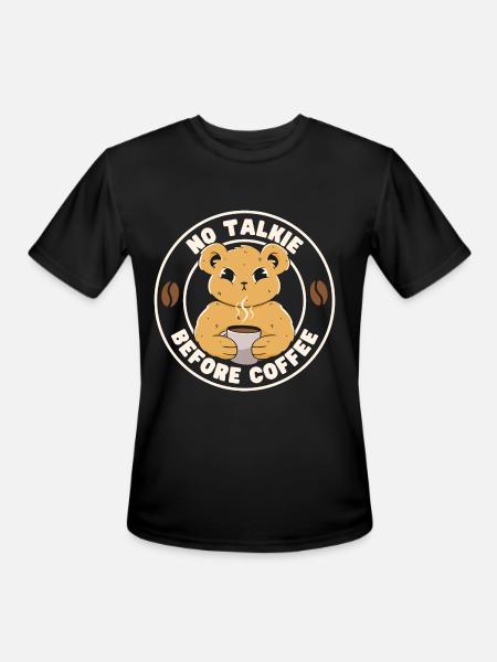 No Talkie Before Coffee - Men's Moisture Wicking Performance T-Shirt - black