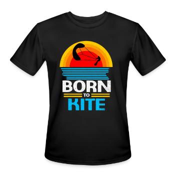 Kiteboard - Men's Moisture Wicking Performance T-Shirt - black - Front - Jackson (183cm)