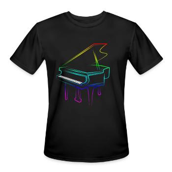 Piano - Men's Moisture Wicking Performance T-Shirt - black - Front - Jackson (183cm)