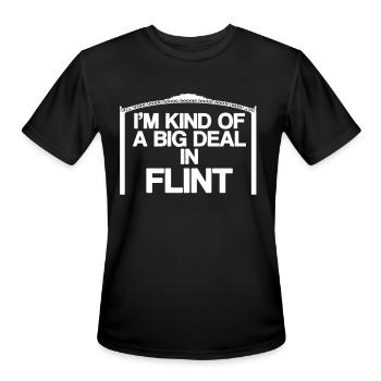 Big Deal In Flint - Men's Moisture Wicking Performance T-Shirt - black - Front - Jackson (183cm)