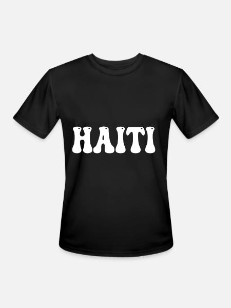 haiti - Men's Moisture Wicking Performance T-Shirt - black