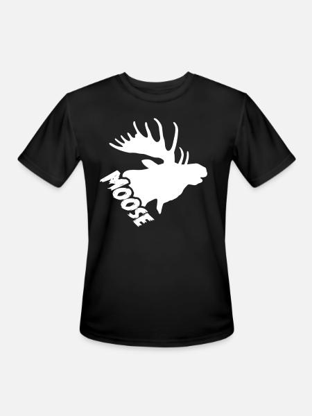 Moose Head Shirt - Men's Moisture Wicking Performance T-Shirt - black
