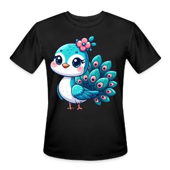 Garden Explorer Peacock - Men's Moisture Wicking Performance T-Shirt - black - Front - Jackson (183cm)