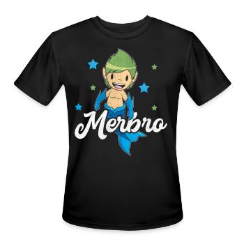 Merbro T Shirt Big Brother Of A Mermaid Birthday - Men's Moisture Wicking Performance T-Shirt - black - Front - Jackson (183cm)