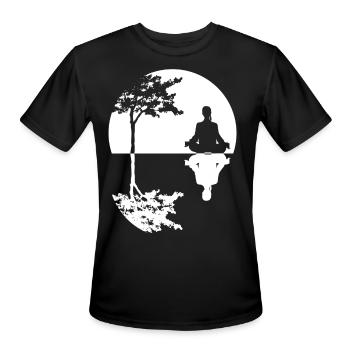 Meditation Tree Meditating Yoga - Men's Moisture Wicking Performance T-Shirt - black - Front - Jackson (183cm)