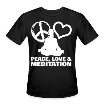 Meditation Peace Meditating Yoga - Men's Moisture Wicking Performance T-Shirt - black - Front - Jackson (183cm)