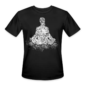 Meditation in Rain Meditating Yoga - Men's Moisture Wicking Performance T-Shirt - black - Front - Jackson (183cm)